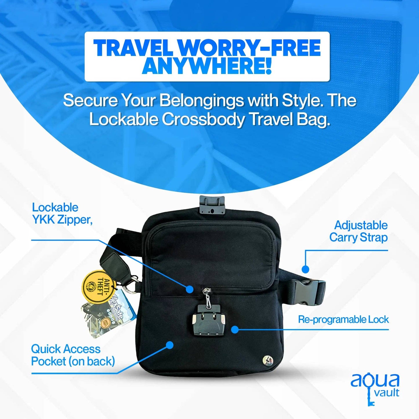 Lockable Anti-Theft Crossbody Bag for Travel