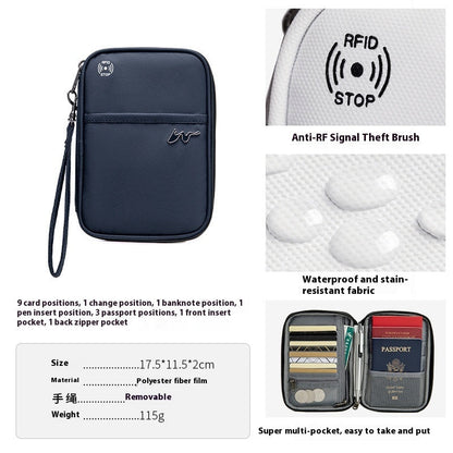 Travel Storage Travel Portable RFID Anti-theft Swiping Passport Case Document Package