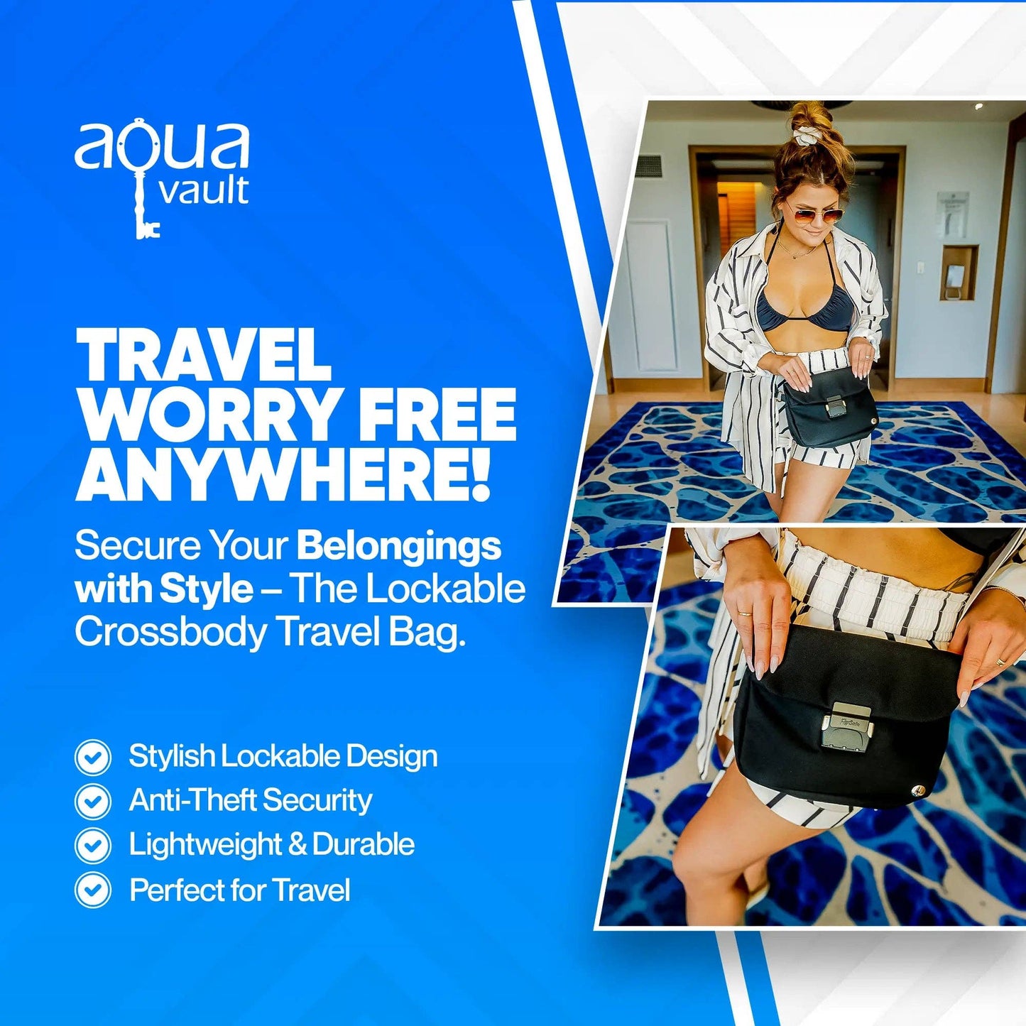 Lockable Anti-Theft Crossbody Bag for Travel