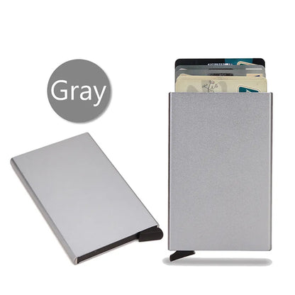 Rfid Smart Wallet Card Holder Metal Thin Slim Men Women Wallets Pop Up