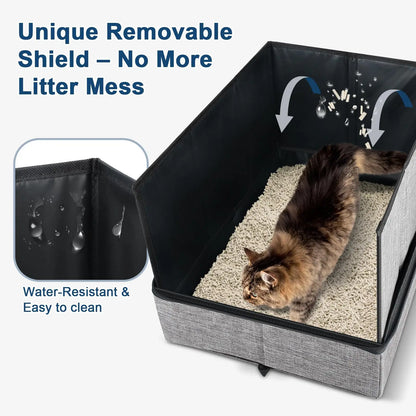 Upgraded fabric cat litter bag travel cat litter box waterproof and