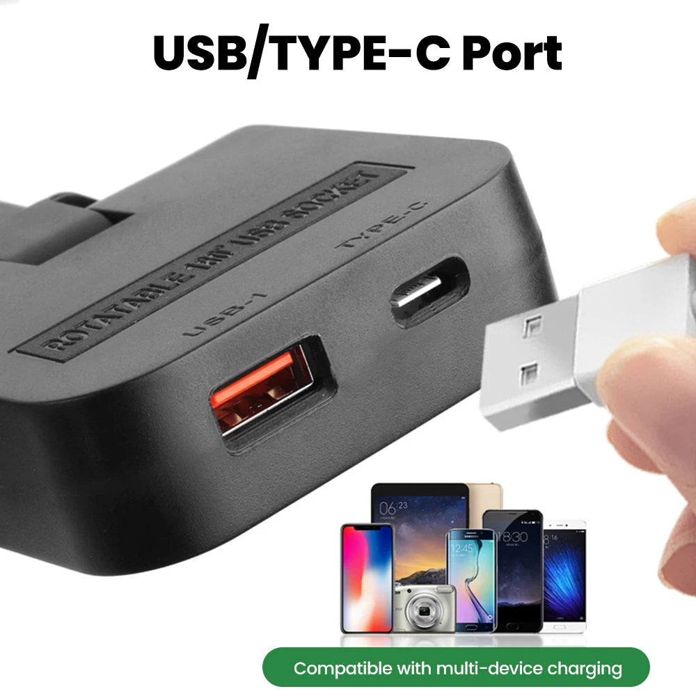 180° Rotatable Travel EU Extension Socket 3-in-1 Universal Power