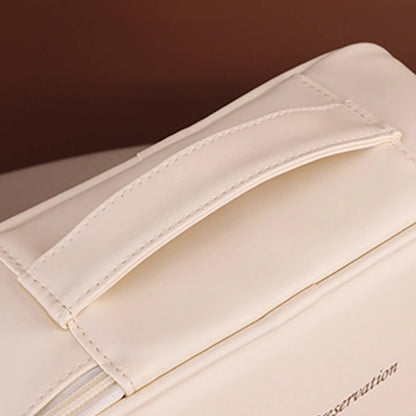 Large Capacity Travel Cosmetic Bag PU Leather Toiletry Multi-Layer