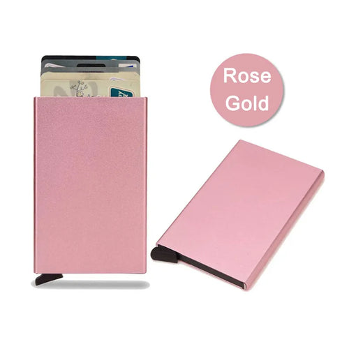 Rfid Smart Wallet Card Holder Metal Thin Slim Men Women Wallets Pop Up