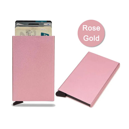Rfid Smart Wallet Card Holder Metal Thin Slim Men Women Wallets Pop Up