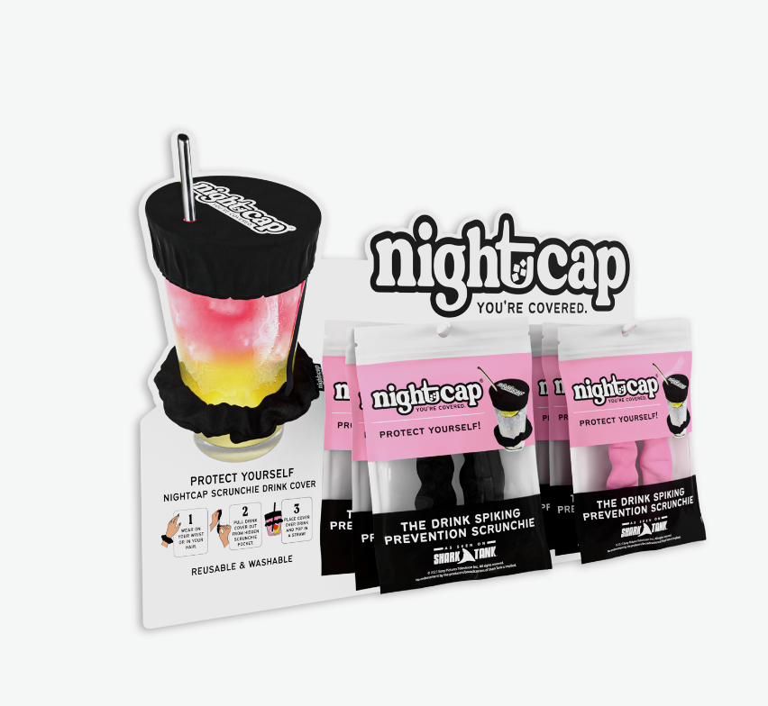NightCap Scrunchie Drink Cover - Drink Spiking Prevention