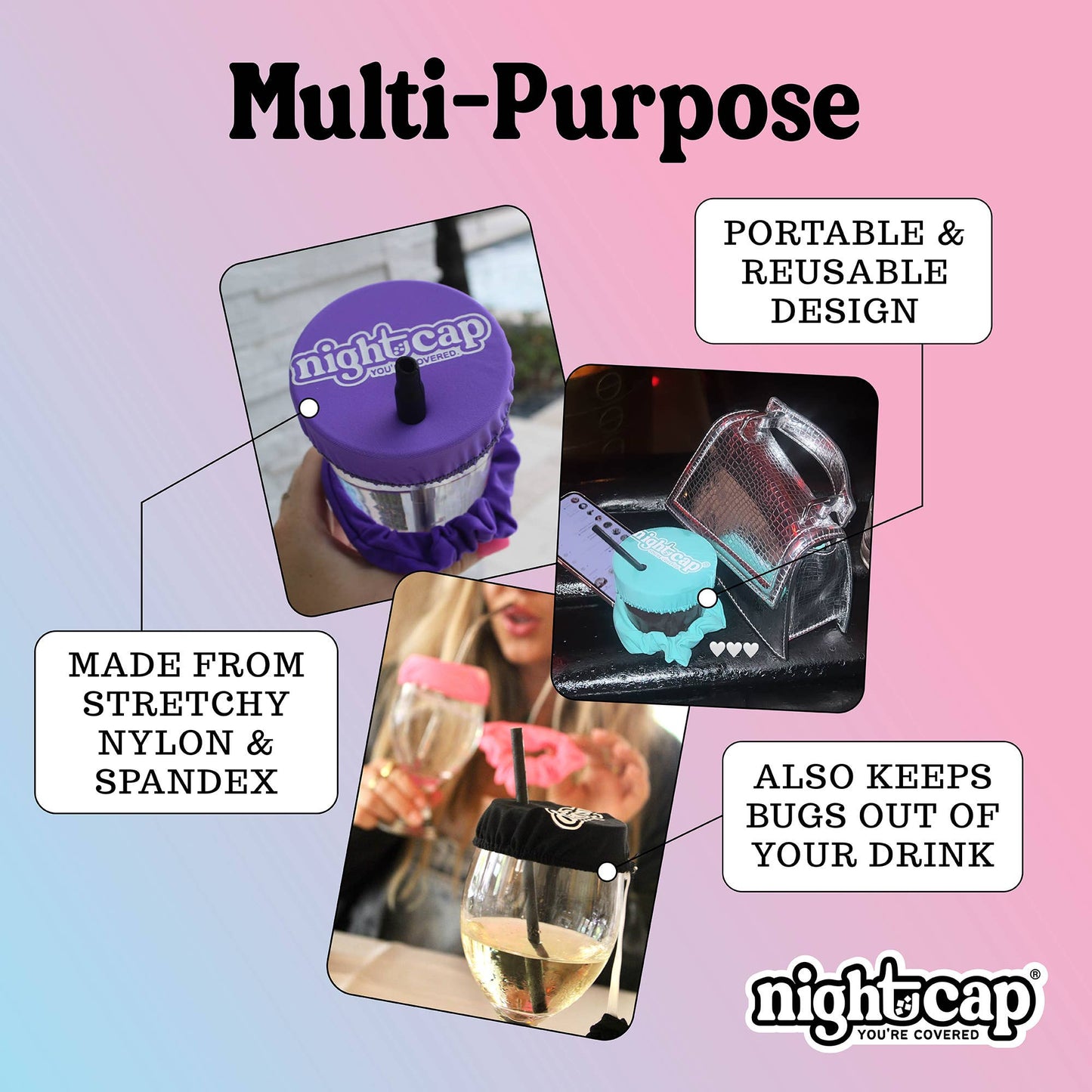 NightCap Scrunchie Drink Cover - Drink Spiking Prevention