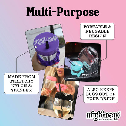 NightCap Scrunchie Drink Cover - Drink Spiking Prevention